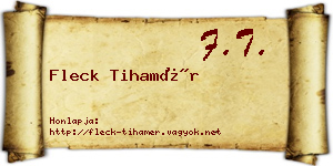 Fleck Tihamér névjegykártya
